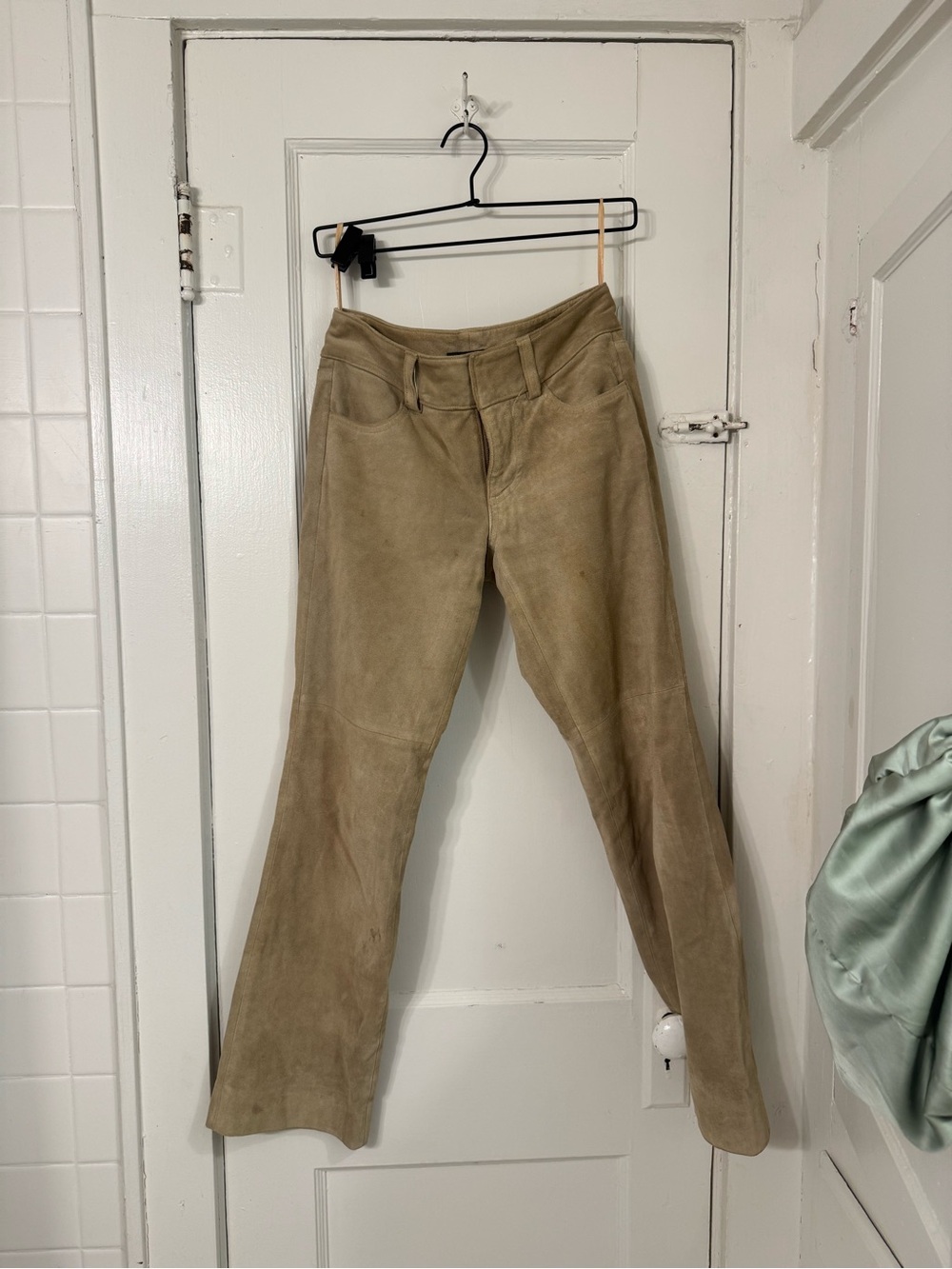 Banana Republic Suede Flare Pants in Tan